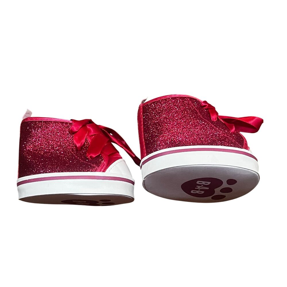 2023 Build A Bear Workshop Hi-Top Hot Pink Glitter Tennis Shoes 3”